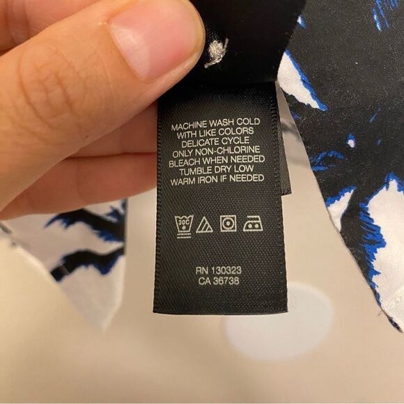 Kenneth Cole reaction palm tree button up short sleeve shirt Hawaiian tropical M - Picture 7 of 9